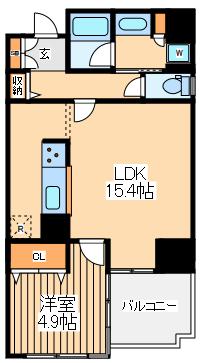 プリミテージュ新横浜(1LDK/3階)の間取り写真