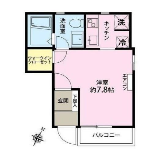 Mアパートメント(ワンルーム/1階)の間取り写真