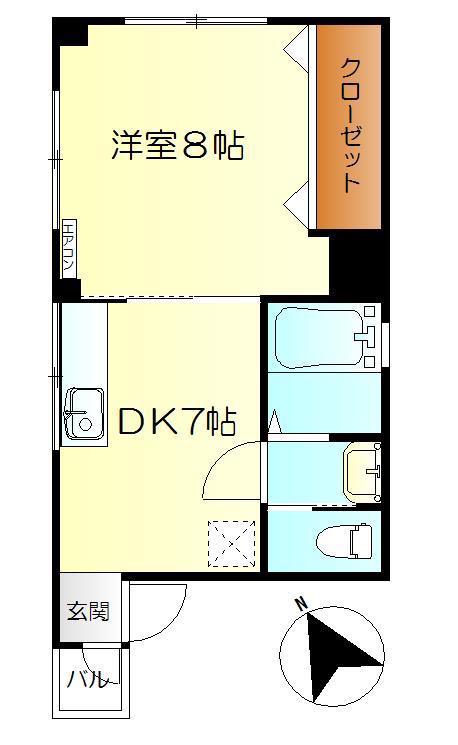 DER PFOSTEN.Y2中央(1DK/5階)の間取り写真