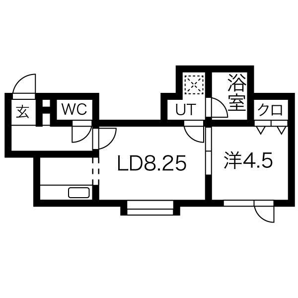ジャスティス(1LDK/3階)の間取り写真