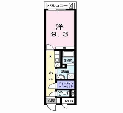 オータムアベニュー(1K/4階)の間取り写真