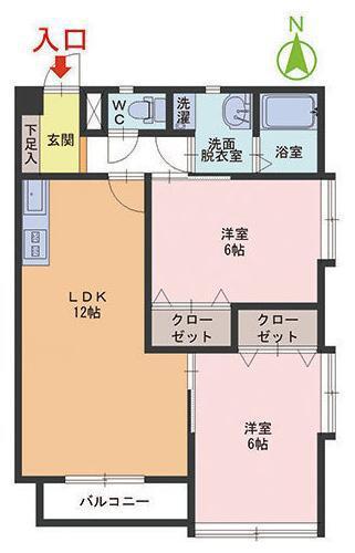 グランドール60(2LDK/1階)の間取り写真
