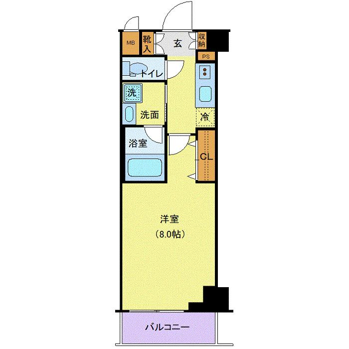 TATSUMIスカイガーデンテラス(1K/3階)の間取り写真