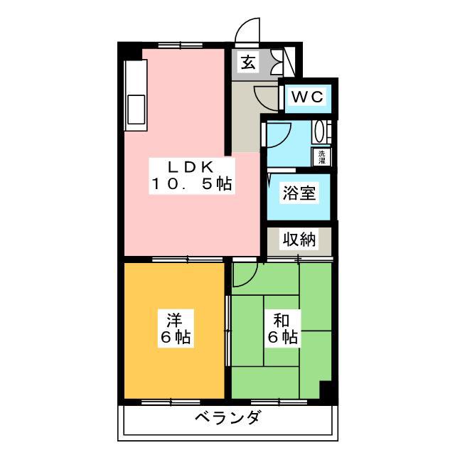 みなもとマンションII(2LDK/3階)の間取り写真