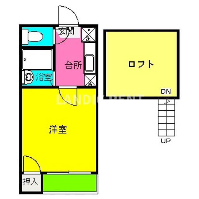 エスポワール竹下(1K/1階)の間取り写真