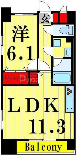 フューチャーホキマ(1LDK/8階)の間取り写真