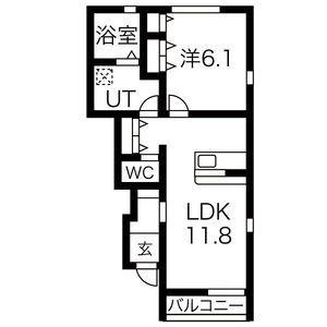 MORGENROTE南沢(1LDK/1階)の間取り写真