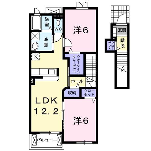NMON D(2LDK/2階)の間取り写真