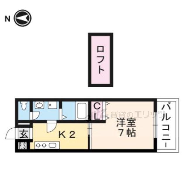 Fパティオ(1K/2階)の間取り写真
