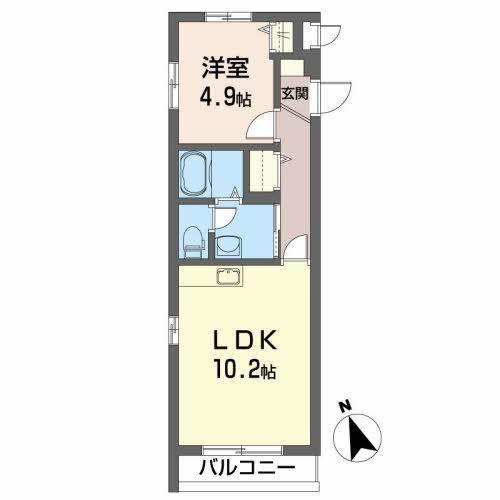 MAISON・MAST城南(1LDK/3階)の間取り写真