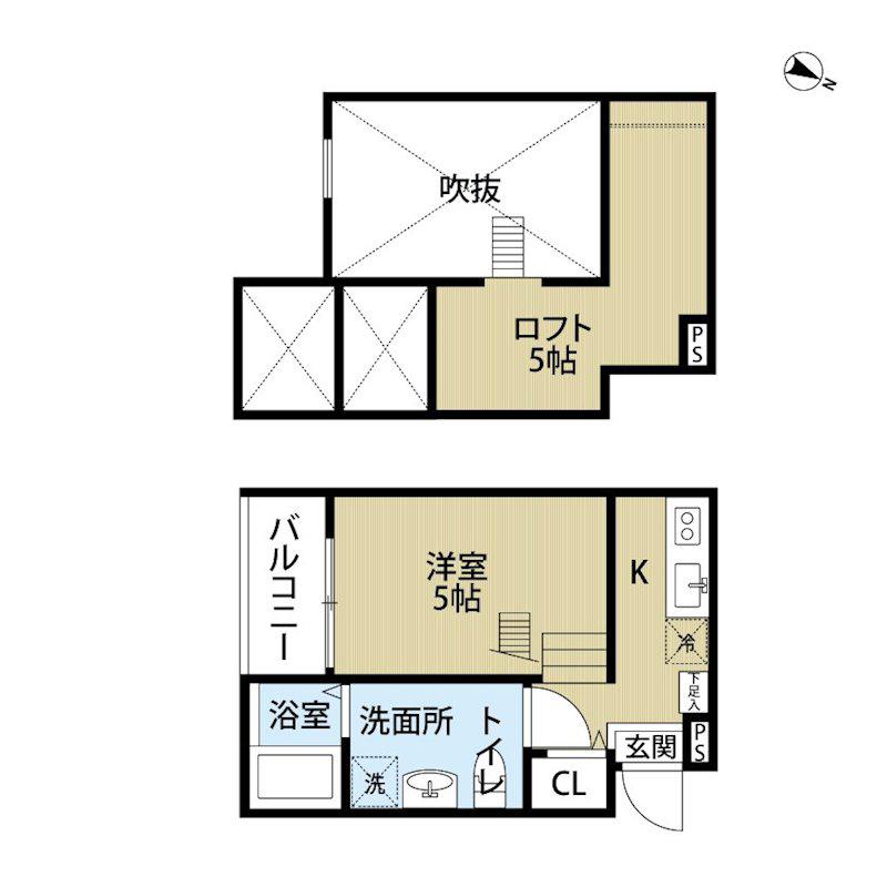 ティルナノーグ(1K/2階)の間取り写真