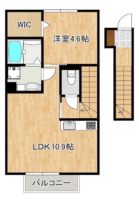 JS STAGEII(1LDK/2階)の間取り写真