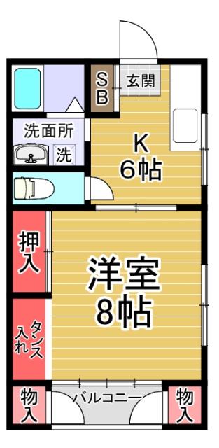 コーディアルハウス(1DK/1階)の間取り写真