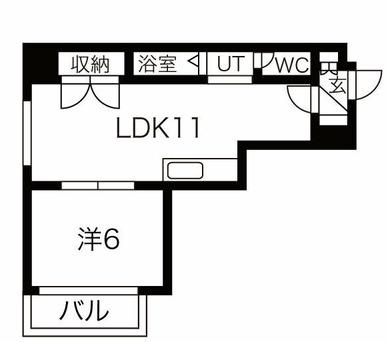 サンマンション(1LDK/2階)の間取り写真