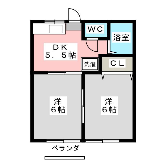 MIETEN LYNX(2K/1階)の間取り写真