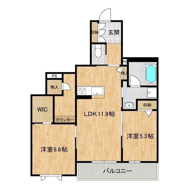 ニッシン(2LDK/3階)の間取り写真