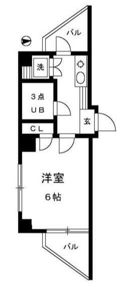 ソレイユ高島平パートII(1K/6階)の間取り写真