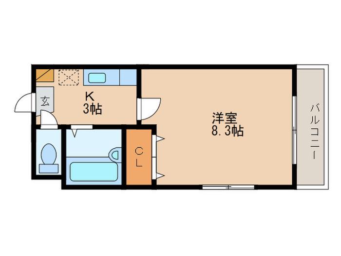 モア草津(1K/4階)の間取り写真