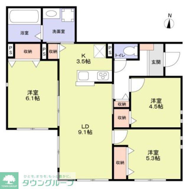 プレステージヴィラ(3LDK/1階)の間取り写真