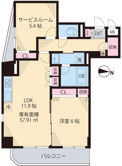 シャルマン三鷹(1SLDK/3階)の間取り写真