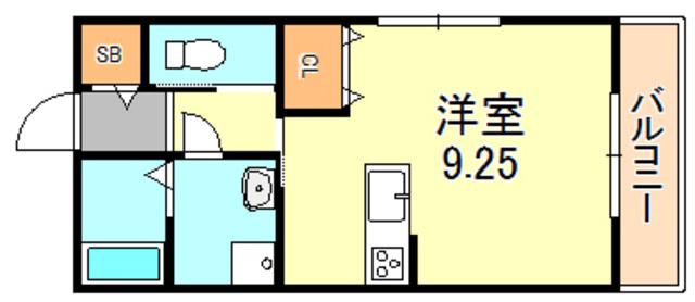 ERIO朝霧(ワンルーム/1階)の間取り写真