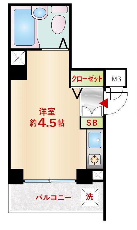 ルシール雷門(ワンルーム/7階)の間取り写真