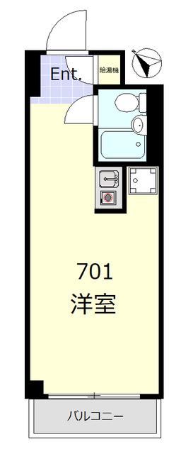 ラフィネ赤坂(ワンルーム/7階)の間取り写真