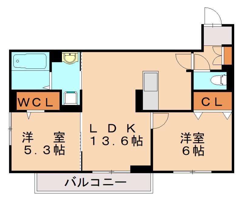 D-ROOM平田台(2LDK/2階)の間取り写真