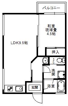 メゾン・ボヌール(1LDK/1階)の間取り写真
