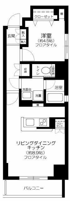 コスモグレイス新宿(1LDK/5階)の間取り写真