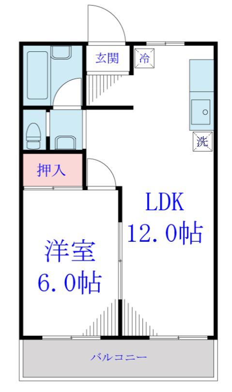 アズ・オーパス(1LDK/1階)の間取り写真