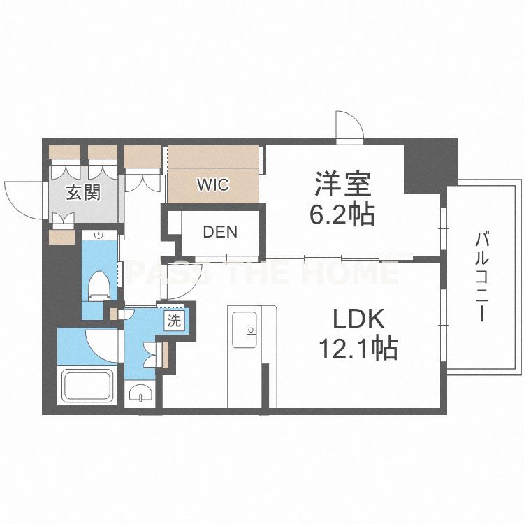 DIMUS北浜(1LDK/14階)の間取り写真