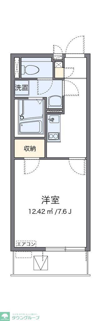 クレイノサンライズIII(1K/2階)の間取り写真