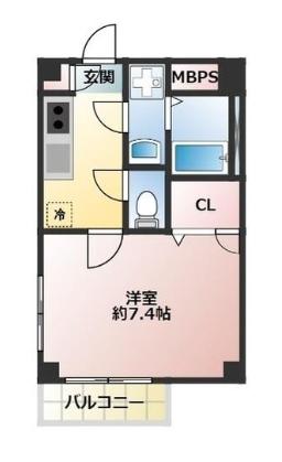 クラリーチェ(ワンルーム/3階)の間取り写真