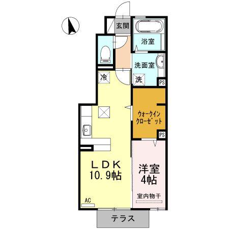 アビテプレミール(1LDK/1階)の間取り写真