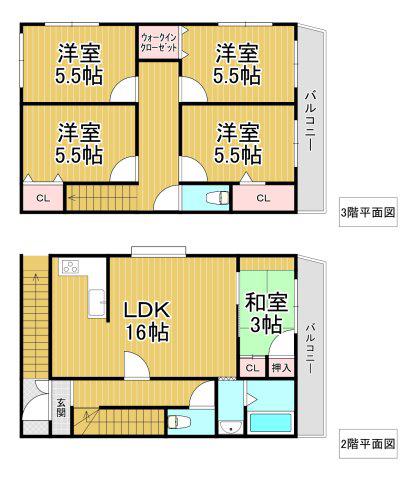 リオステージ大吹(5LDK/2階)の間取り写真