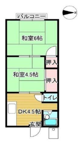セレーネハイム第11(2K/2階)の間取り写真