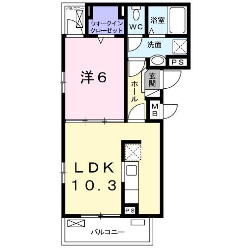 ファー ビヨンド III(1LDK/3階)の間取り写真