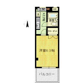 シャンドール小堀(1K/2階)の間取り写真