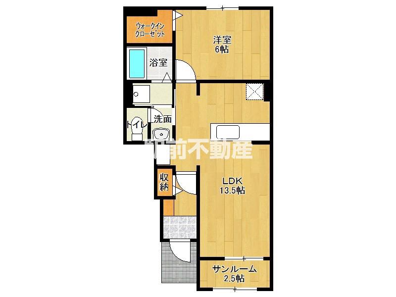 PASTRAL COURT (1LDK/1階)の間取り写真