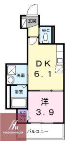 GOODLIFE(1DK/1階)の間取り写真