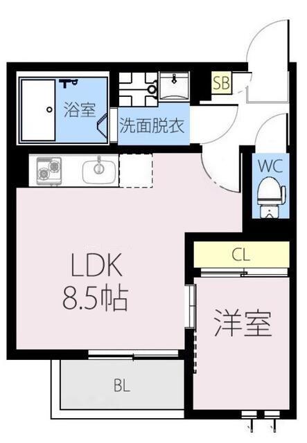 REGALEST FELIZ(1LDK/1階)の間取り写真