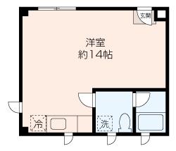 ミナミカジー(ワンルーム/2階)の間取り写真