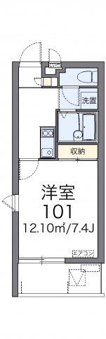 CASAKANA(1K/2階)の間取り写真