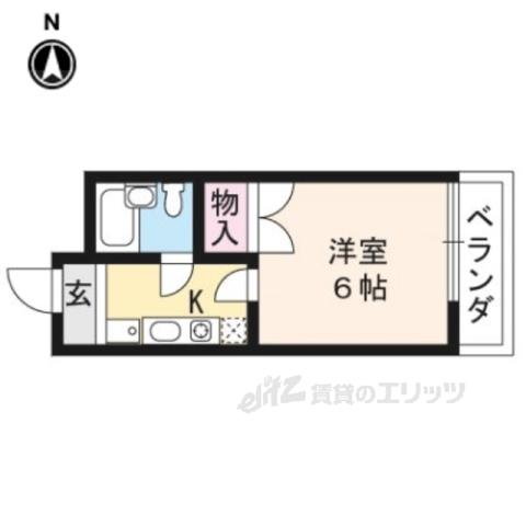 グレース紫竹(1K/2階)の間取り写真