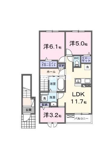 バルカロール(3LDK/2階)の間取り写真