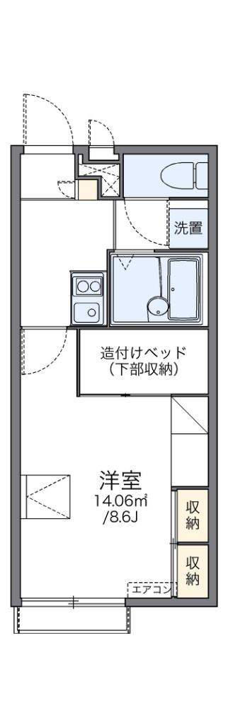 レオパレスレインボー松ヶ丘(1K/2階)の間取り写真