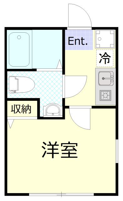 COLORZ HIYOSHI(1K/1階)の間取り写真
