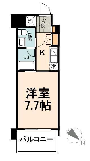 コンフォリア南砂町(1K/12階)の間取り写真