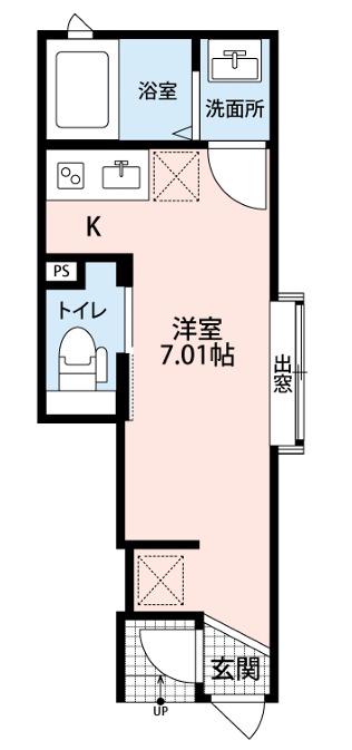 プレミオT 見沼(ワンルーム/1階)の間取り写真